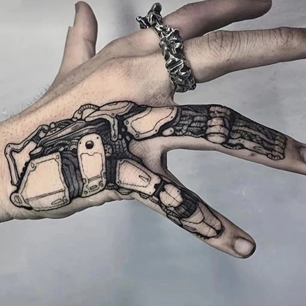 Mechanical Finger Tattoo