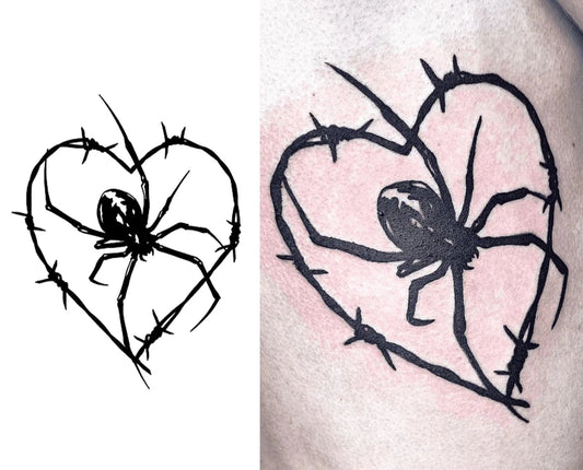 Tattoo Araignée Coeur