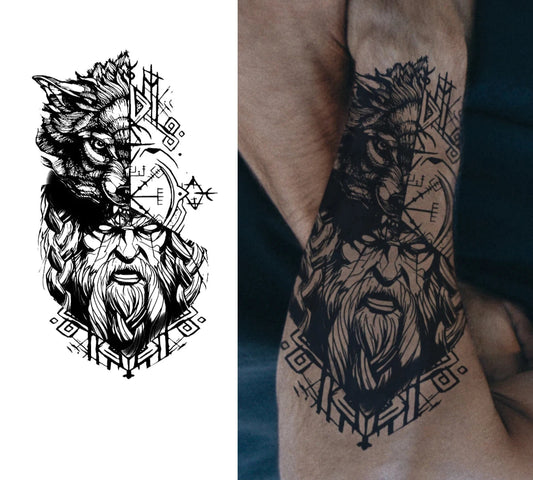 Tattoo Temps Homme Loup