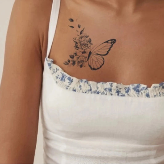 Plant Butterfly Tattoo